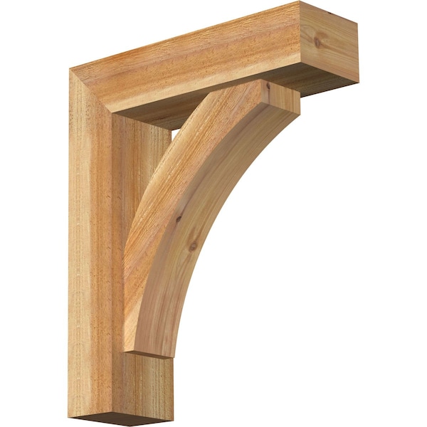 Ekena Millwork Thorton Block Rough Sawn Bracket w/ Offset Brace, Western Red Cedar, 6"W x 20"D x 24"H BKT0604X20X24THR05RWR - main
